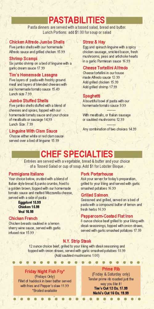 Peppers Deli & Pasta Menu, Canandaigua, NY